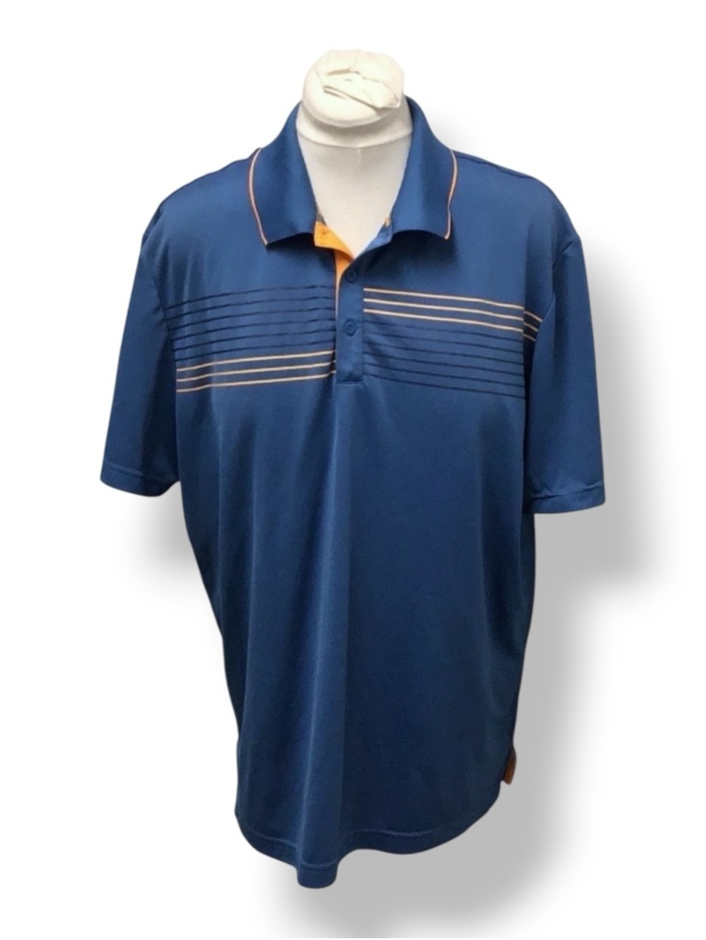 Adidas Essential Golf Men’s Short Sleeve Textured Polo Shirt, Blue, size XL
